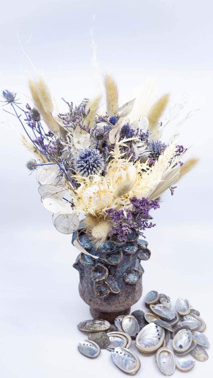 Arrangement de fleurs séchées en vase Rumilly